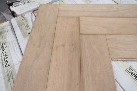 18,6m² Eikenhouten Visgraat vloer 120x720mm 16/4